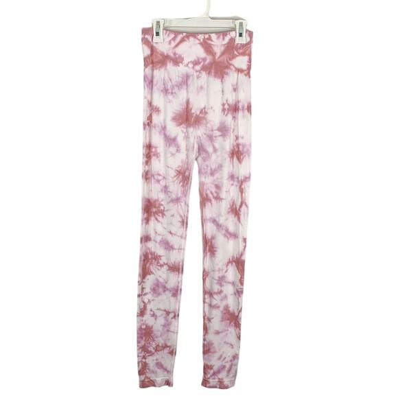 Love Tree Soft Pink White Tie Dye High Waisted Leggings - Picture 1 of 6